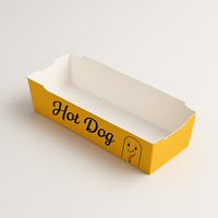 Bac à papier jetable personnalisé de qualité alimentaire pour emballage de chien de maïs support pour hot-dogs en papier kraft écologique avec logo imprimé