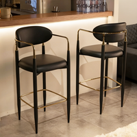 Meubles de bar et de restaurant sur mesure, cadre moderne, tabouret de bar haut de gamme, chaise de bar en cuir noir, chaise de salon