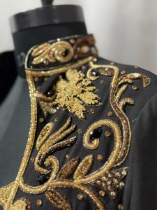 Hermoso y elegante vestido caftán con cuentas, tela crepé bordada a mano para fiestas de boda, ropa islámica Natural recta - Product Image 2