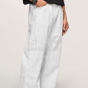 "Pantalones de lona holgados lavados para hombre: el mejor vendedor MOQ bajo de cintura media ligero a la moda" - Product Image 6