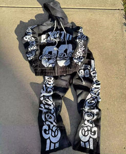 ชุดเซ็ตแทรคสูทผู้ชายแบบมีฮู้ด พิมพ์ลาย  ไซส์ใหญ่  2 ชิ้น  สำหรับฤดูหนาว  รักษ์โลก  สไตล์ฮิปฮอป  ลำลอง  แฟชั่น  เนื้อผ้าหนา  ระบายอากาศได้ดี - Product Image 3