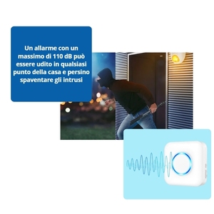 Kit of 2 Smart Home 433MHz <b>Wireless</b> Door Sensors with Magnetic Contact <b>Wireless</b> <b>Doorbell</b> for Door and Window Opening Alarm - Product Image 4