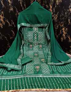 Nuevo lanzamiento Nazanin Traje de material de vestido de algodón y seda de cuatro lados para mujeres Menos Dupatta - Product Image 6