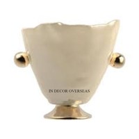Cuvette de boisson de seau à glace plaquée or de haute qualité en métal de qualité supérieure avec des accessoires de Barware d'aspect attrayant couverts en bois