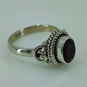 Red <b>Garnet</b> 925 Sterling <b>Silver</b> Handmade Boho <b>Ring</b> Oval Cut January Birthstone Jewelry Perfect Gift for Her Birthday Anniversary - Product Image 6