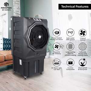 Potente Enfriador de Aire Portátil de Plástico con Alimentación USB RAMBO 150 LTR con 3 Velocidades y Largo Alcance para Uso en Oficinas e Industrias - Product Image 2