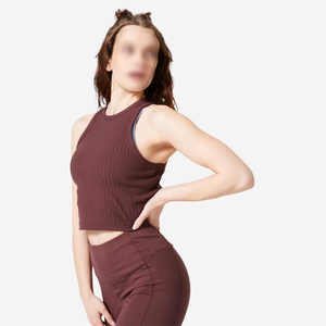 Camisetas sin mangas estampadas sólidas para mujer Temporada de verano Punto antiarrugas Ajuste regular Personalizado OEM Precio al por mayor Tops formales cortos - Product Image 6