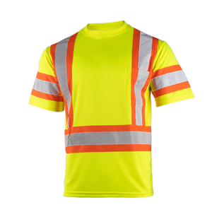 <b>Men's</b> Hi Visibility <b>Work</b> T-<b>Shirts</b> Custom Reflective Safety Stripes workwear Uniform Fluorescent <b>Work</b> Wear T <b>Shirt</b> <b>Men</b> Breathable - Product Image 1