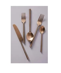 Cuivre acier inoxydable or rose utilisé ensemble de couverts pour événement de mariage couverts cuillère et fourchette ensemble de couteaux - Product Image 1