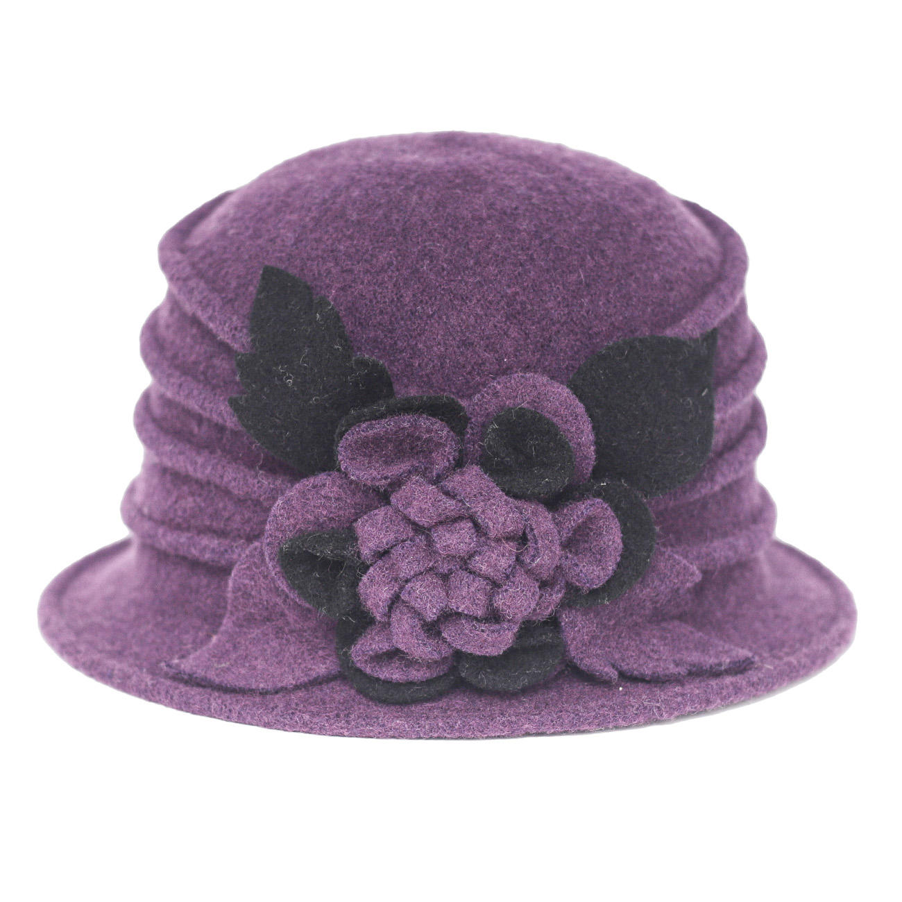 Da 100% donna in lana floreale cappa a secchiello cappello a bombetta in  feltro cappello per donna elegante