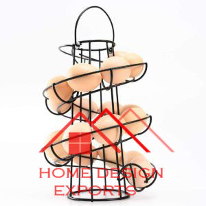 Wooden Handle for Kitchen Counter Best Selling Kitchen Accessories Iron Wire <b>Egg</b> Rack & <b>Basket</b> in Black Finished - Product Image 4