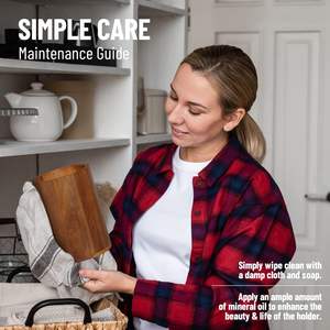 ที่วางภาชนะทำจากไม้อะคาเซียสำหรับตกแต่งเคาน์เตอร์ห้องครัวอุปกรณ์จัดของใช้ในครัว - Product Image 6