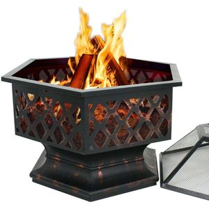 Foyer en fer résistant aux intempéries pour pelouses et patios avec un bol profond et un cadre solide pour une longue combustion - Product Image 2