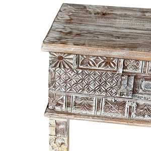 Caja de teca tallada estilo rústico para muebles de sala de estar - Product Image 5