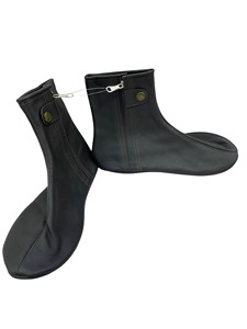 <b>Men</b> Genuine Leather Eco-Friendly Customized <b>Slipper</b> Ankle <b>Socks</b> with Cuff Zipper Closure Breathable Winter Casual Custom Logo - Product Image 1