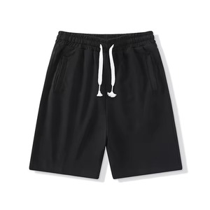 Shorts de gym d'été avec logo personnalisé pour hommes, respirant, élastique, taille moyenne, grande taille, 5XL, décontracté, motif solide, poches, toile - Product Image 3