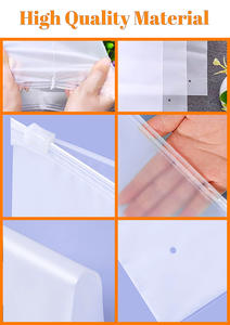 חם מוכר מט קפוא cpe zipper עם לולר לוגו מוברש מותאם אישית שקיות פלסטיק עבור אריזת בגדים - Product Image 3