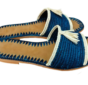 Chaussures de raphia marocain, pantoufles de raphia, cadeau d'anniversaire, pantoufles de raphia traditionnelles, babouches de raphia, sandales de raphia faites main - Product Image 2