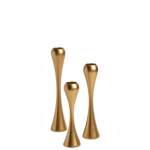 Ensemble de 3 bougeoirs élégants en aluminium, finition martelée argentée, décoration d'intérieur, bougeoirs pour décoration de table - Product Image 6