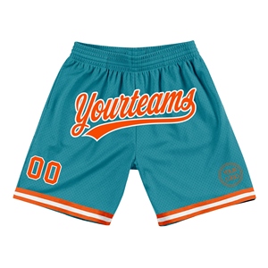 Industrie Direct Engro Sportswear Short de basket-ball Short de basket-ball personnalisé bleu sarcelle orange-blanc authentique - Product Image 1