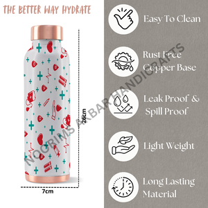 Portable 950ml Pure Copper <b>Water</b> <b>Bottle</b> Lightweight Leakproof <b>Metal</b> Drinkware Durable Custom Printed Factory Wholesale Exporter - Product Image 2