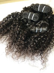 Extensiones de cabello humano virgen indio rizado de 16 \ "de alta calidad, doble trama, máquina de un solo donante, procesado indio - Product Image 4