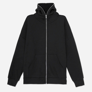 Vente en gros en vrac Sweats à capuche Grande taille pour hommes Fabricants de vêtements noirs unis intégraux Sweat à capuche avec fermeture éclair complète pour hommes - Product Image 1