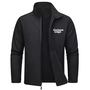 Chaqueta deportiva de concha blanda para hombre con logotipo personalizado bordado, impermeable, 10000MM, cuello levantado, algodón/poliéster, estilo Formal de fábrica - Product Image 1
