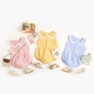 Sanlutoz Body en coton pour nouveau-né, vêtements d'été à carreaux pour bébés filles - Product Image 3