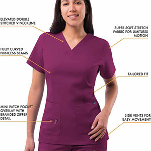 Vêtements médicaux unisexes extensibles à la vente, uniformes d'infirmière, tenue d'hôpital, tissu en toile, couleur et logo personnalisés - Product Image 3