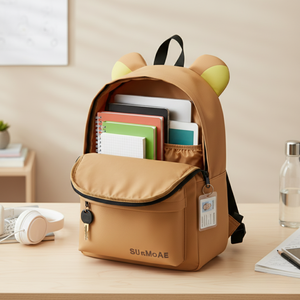 กระเป๋าเป้สะพายหลังนักเรียนลายหมีน่ารักพร้อมซับในโพลีเอสเตอร์ - Product Image 4