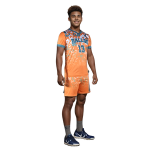 Camiseta y pantalón corto de voleibol de diseño personalizado OEM, ropa deportiva de calidad profesional hecha con tela de poliéster 100% con nombre y número personalizados - Product Image 3