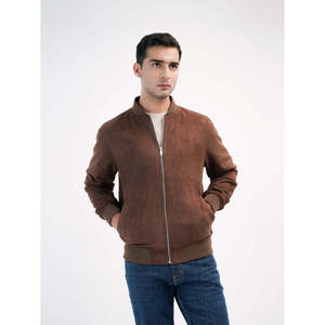 RASTABAN Reversible <b>Suede</b> Zipper Casual <b>Jacket</b> Autumn Leather XS Hooded Stand Collar Embroidered College Seamless Letter-Printed - Product Image 2