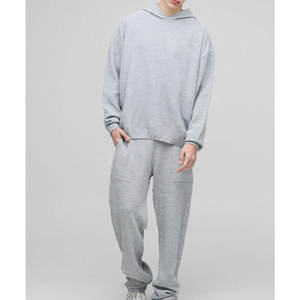 Ensemble de survêtement en molleton de coton pour homme, personnalisé, vente en gros, deux pièces, pour l'entraînement et le jogging - Product Image 1