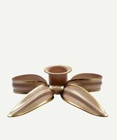Support de bougie conique vintage en métal émaillé rose avec bordure dorée, classique, fait main, découpé et imprimé, pour mariage, Noël, Pâques, maison