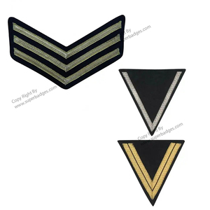 Chevron Rank bordado a mano oro lingotes rayas ceremonial Chevron parche - Product Image 4
