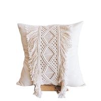 Housse de coussin carrée de luxe en macramé, faite à la main, style européen moderne, personnalisable, tissu de haute qualité, motif géométrique marin végétal