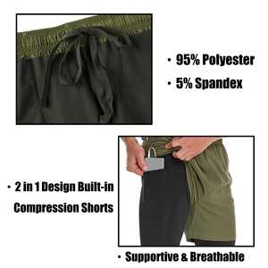 Custom 2 in 1 <b>Men</b> Shorts Double-Layer Printing Fitness Sports Shorts Quick-Drying Breathable Polyester Basketball Shorts For <b>Men</b> - Product Image 5