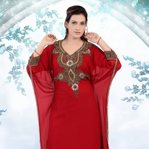 Kaftan islámico marroquí moderno para mujer Vestido de playa largo hasta el suelo con mangas largas transpirables ODM Supply - Product Image 1