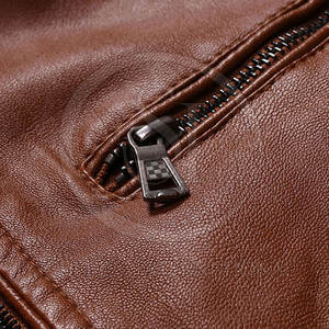 Veste en cuir de vache véritable pour homme, qualité supérieure, hiver 2025, col montant, style streetwear, imperméable, écologique, à capuche - Product Image 5