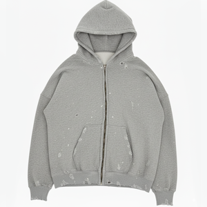 Wholesale 2025 Premium Quality Custom <b>Pullover</b> Hoodie Distressed Wash Streetwear Oversized Winter Fashion <b>Men</b> 100% Cotton - Product Image 5