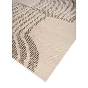 Thyme Ivory Hand Knotted Wool <b>Rug</b> Large Area AKWL-1312 Abstract <b>Boho</b> Design for Home for Entryway Hallway Rectangle Room Decor - Product Image 2