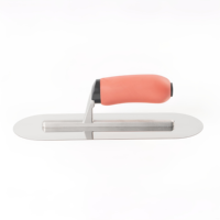 Manche en caoutchouc épandeur carrelage en acier inoxydable coulis flotteur finition béton Flexible bord rond plâtrage truelle