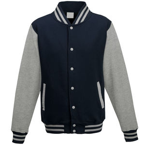 Cuerpo de lana 100% y mangas de cuero de vaca genuino personalizado Color sólido oscuro Letterman Varsity chaqueta transpirable características invierno - Product Image 2