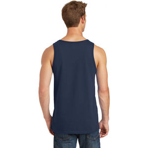 Camiseta sin mangas de entrenamiento de gimnasio para hombre azul marino al por mayor, camiseta de secado rápido suave y ligera para playa Core Level Top - Product Image 2