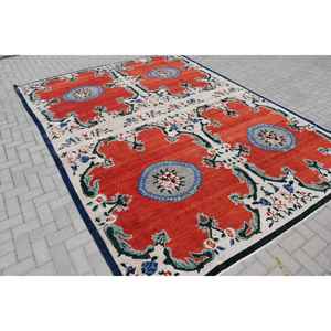 Alfombra Turca de 9x11.8 pies, Alfombra Vintage, Alfombra Roja de Lana del Suroeste - Product Image 1