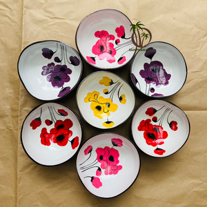 Bol coloré en coquille de noix de coco écologique différemment conçu décor à la maison du Vietnam - Product Image 5