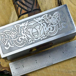 Marteau Viking de qualité industrielle fabriqué par un fabricant professionnel, forgé à la main en acier Damas, marteau à clous pour toiture, camping en plein air - Product Image 5