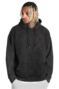 Sweat à capuche en coton délavé à l'acide à la mode vintage avec capuche pour hommes - Product Image 4