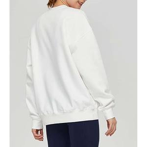Wholesale Blank Women <b>Crewneck</b> Sweatshirt Soft Fleece Lined, Loose Fit Minimalist Casual Top Everyday Lounge Wear - Product Image 3